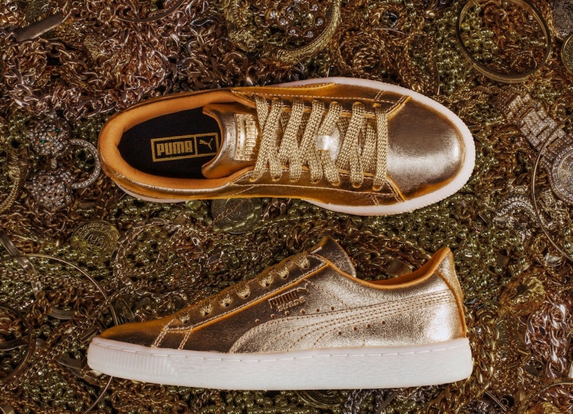 Puma celebrates 50 years of the Puma Suede with a gold-dipped sneaker